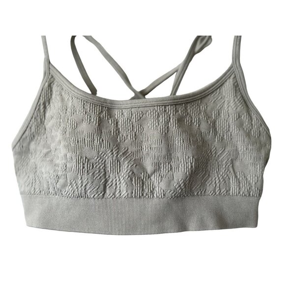 OFFLINE Sport Bra Gray Quilted Floral Med - Picture 2 of 8